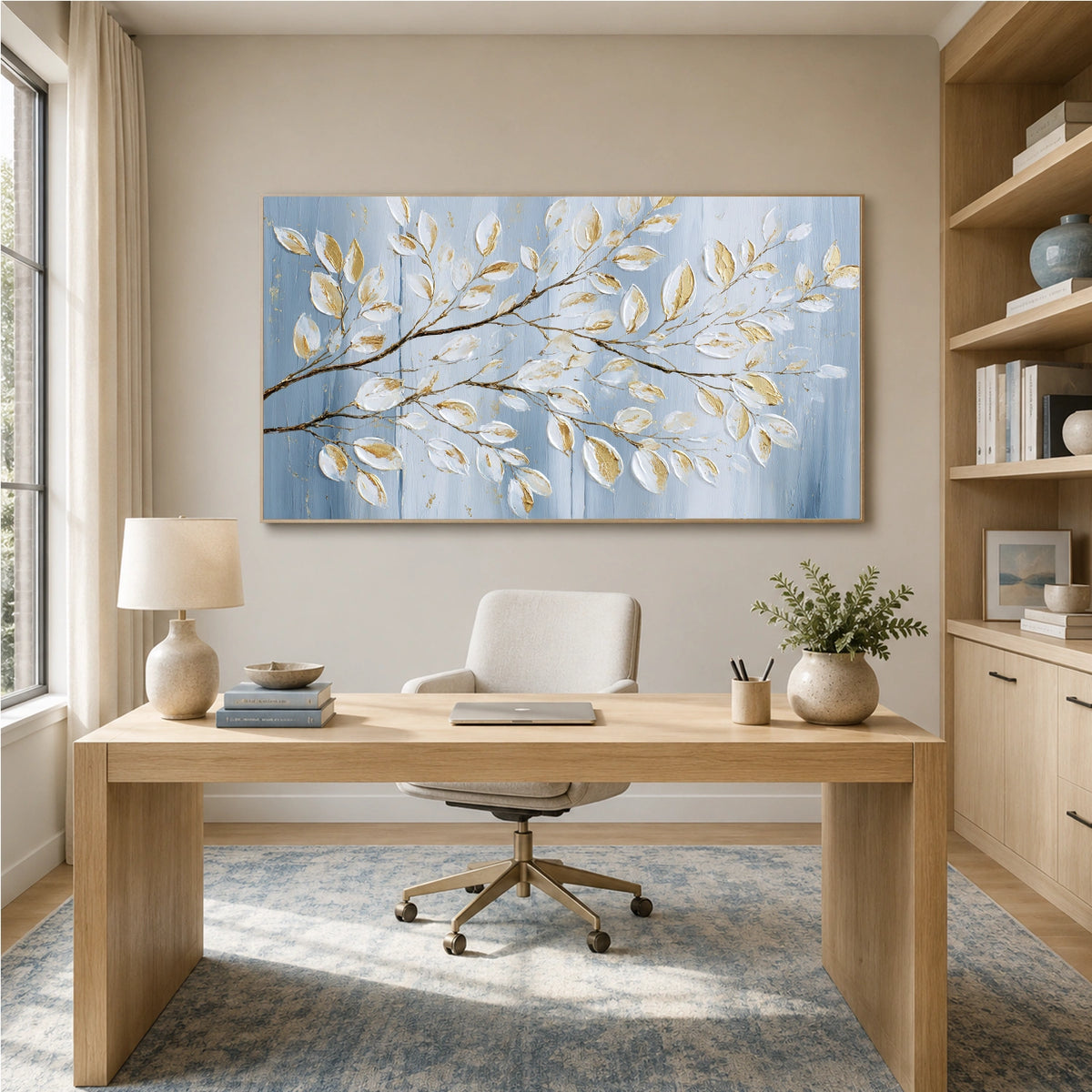 Abstract Flower And Tree Textured Wall Art #FT057