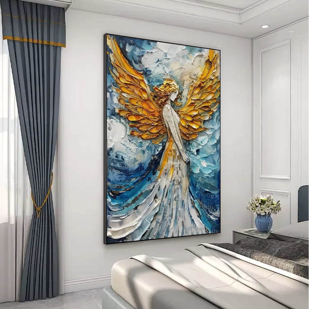 Abstract Angel Portrait Textured Wall Art #LA044