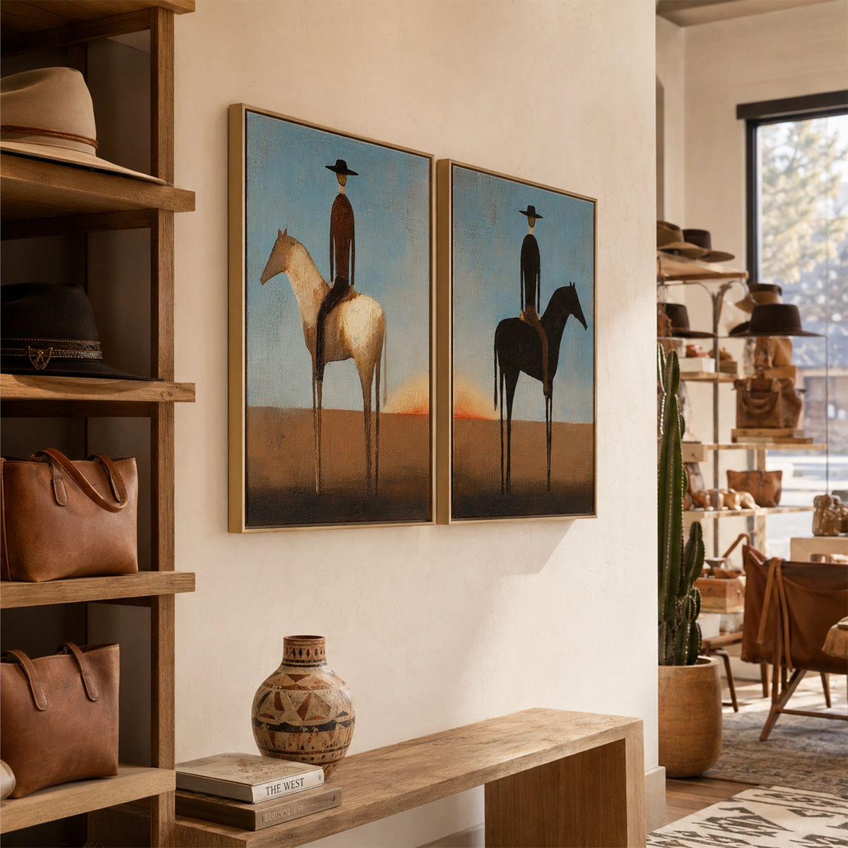 Western Cowboy Wall Art Set of 2 #AC033