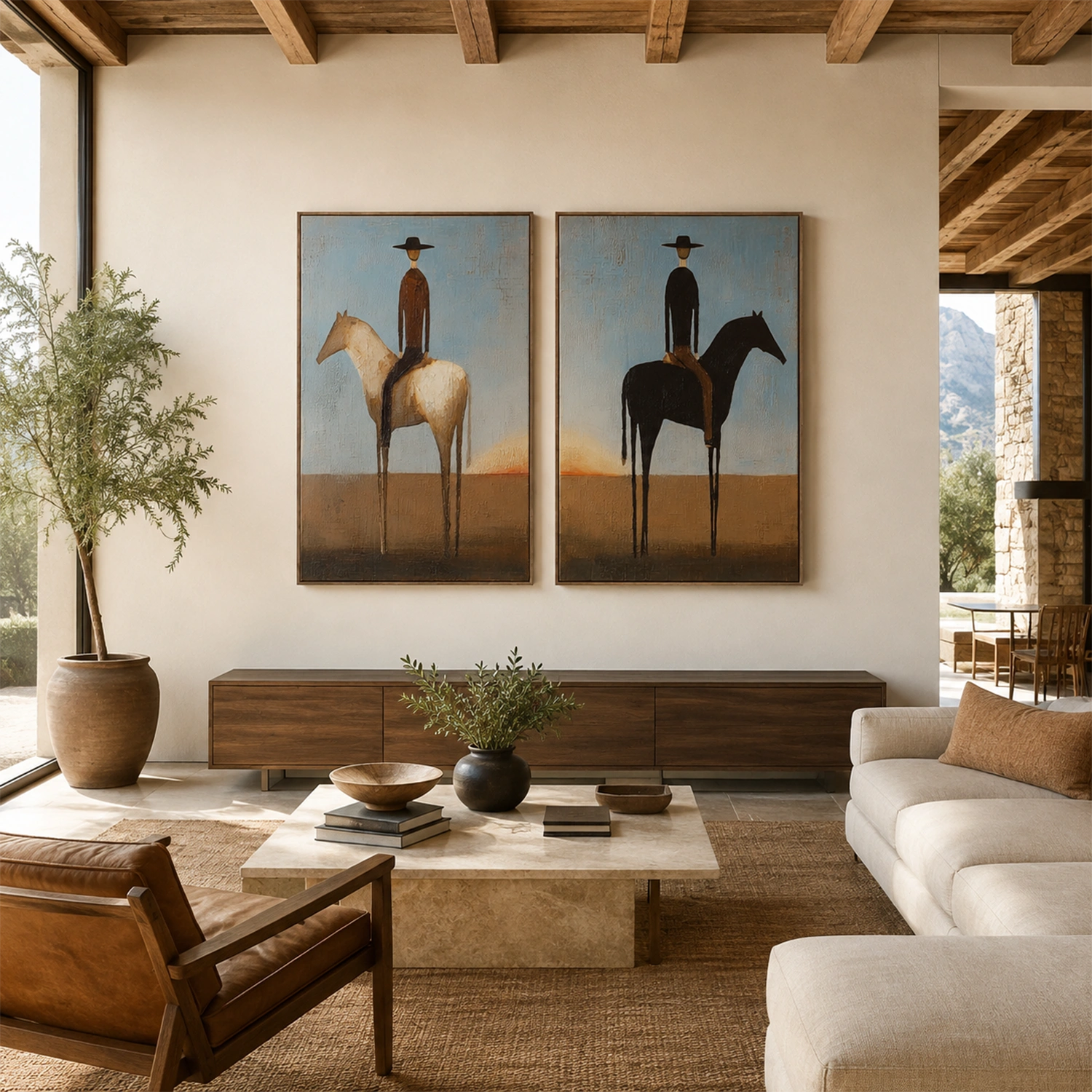 Western Cowboy Wall Art Set of 2 #AC033
