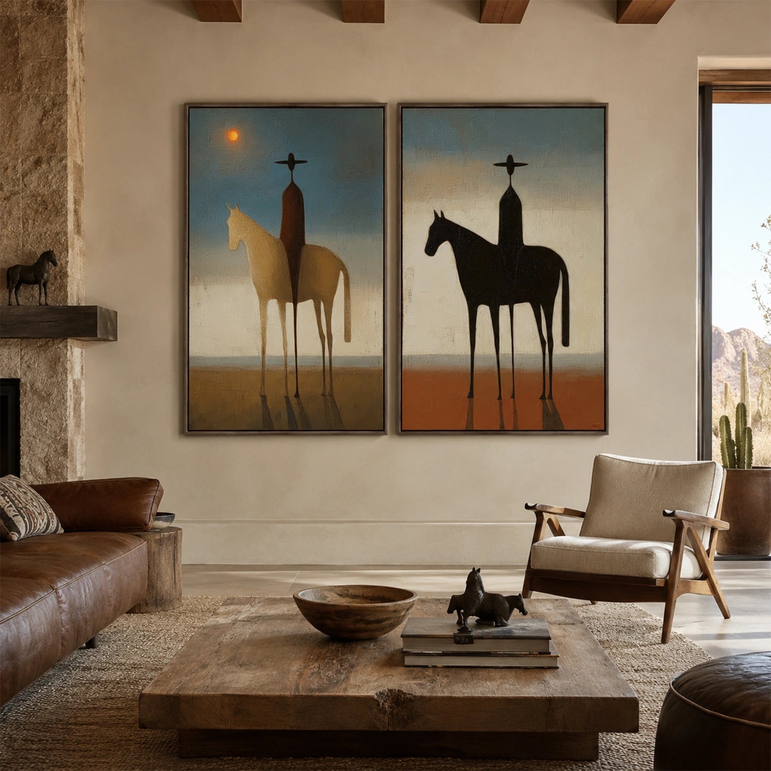 Western Cowboy Wall Art Set of 2 #AC032