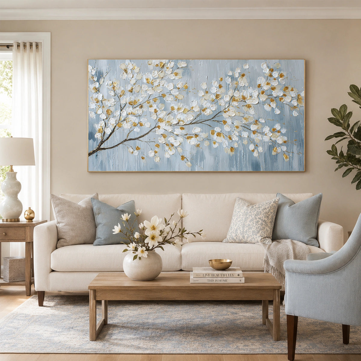 Abstract Flower And Tree Textured Wall Art #FT058