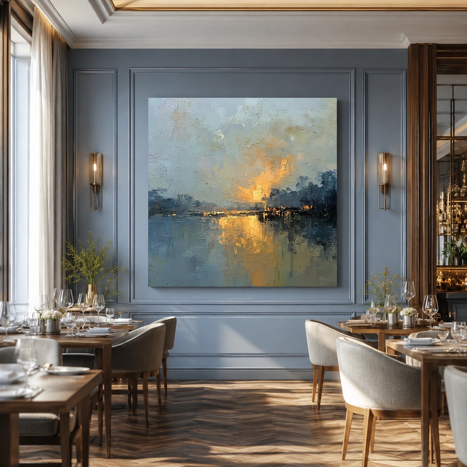 Abstract Ocean And Sky Wall Art #OS096