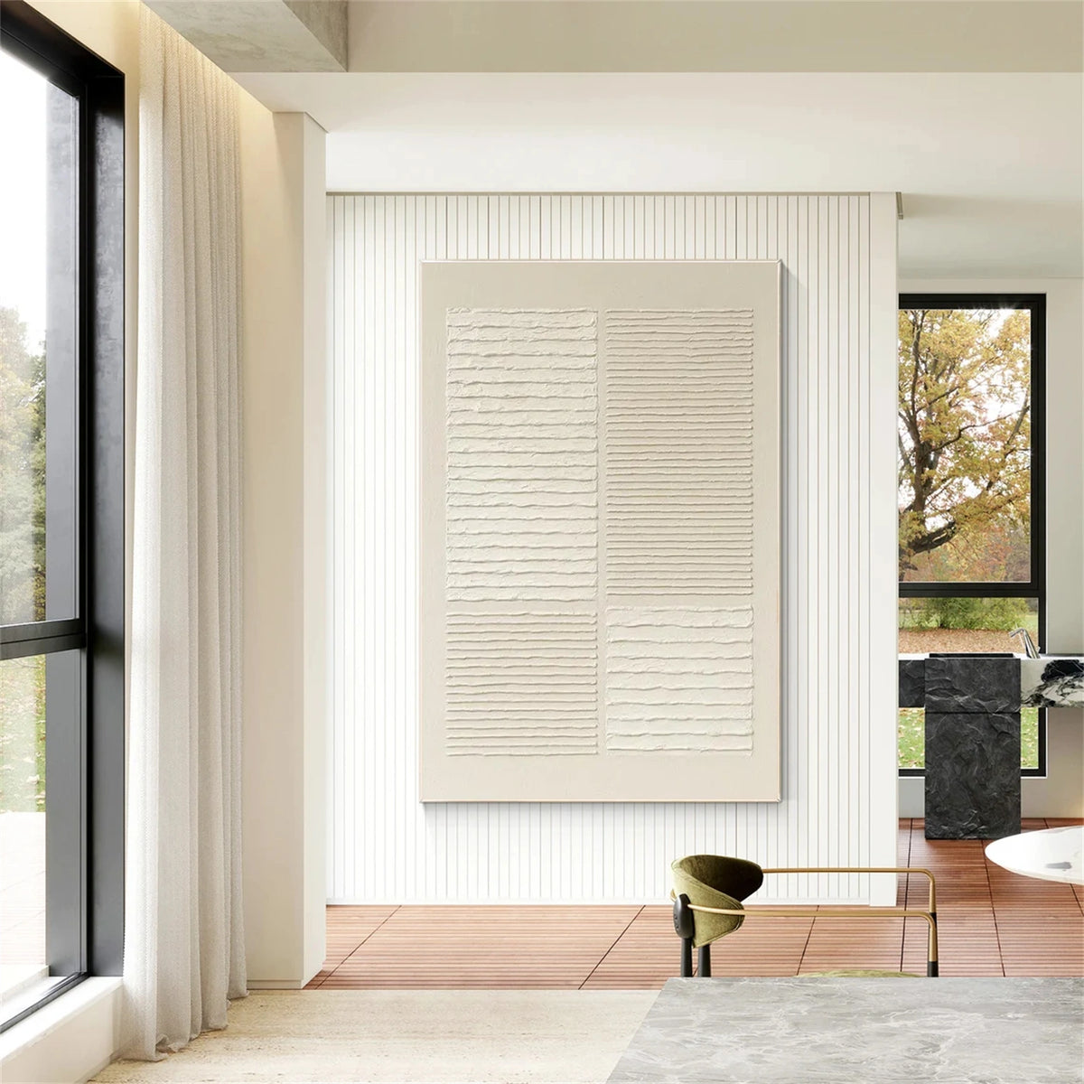 Beige Minimalist Textured Wall Art #MW024