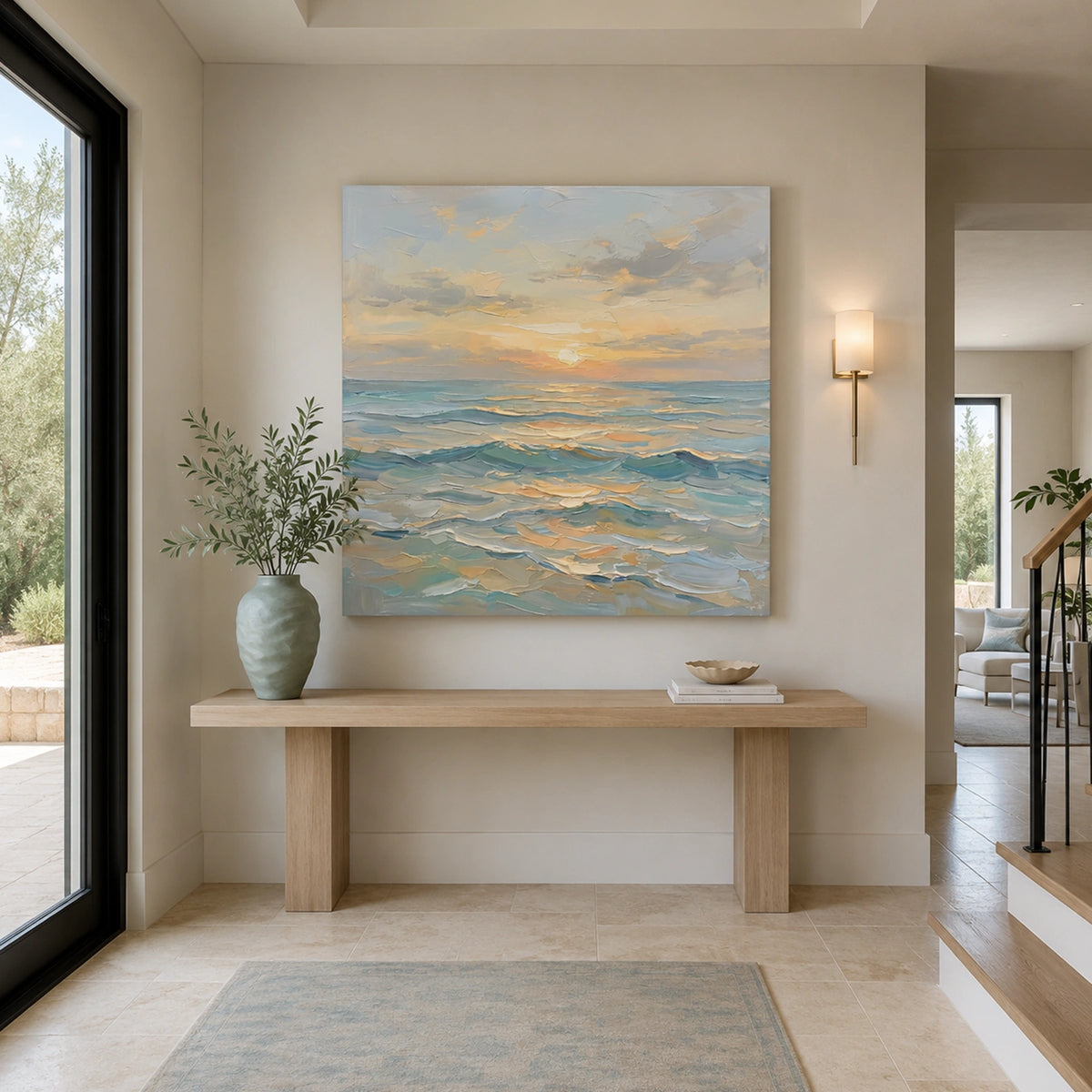 Abstract Ocean And Sky Wall Art #OS115