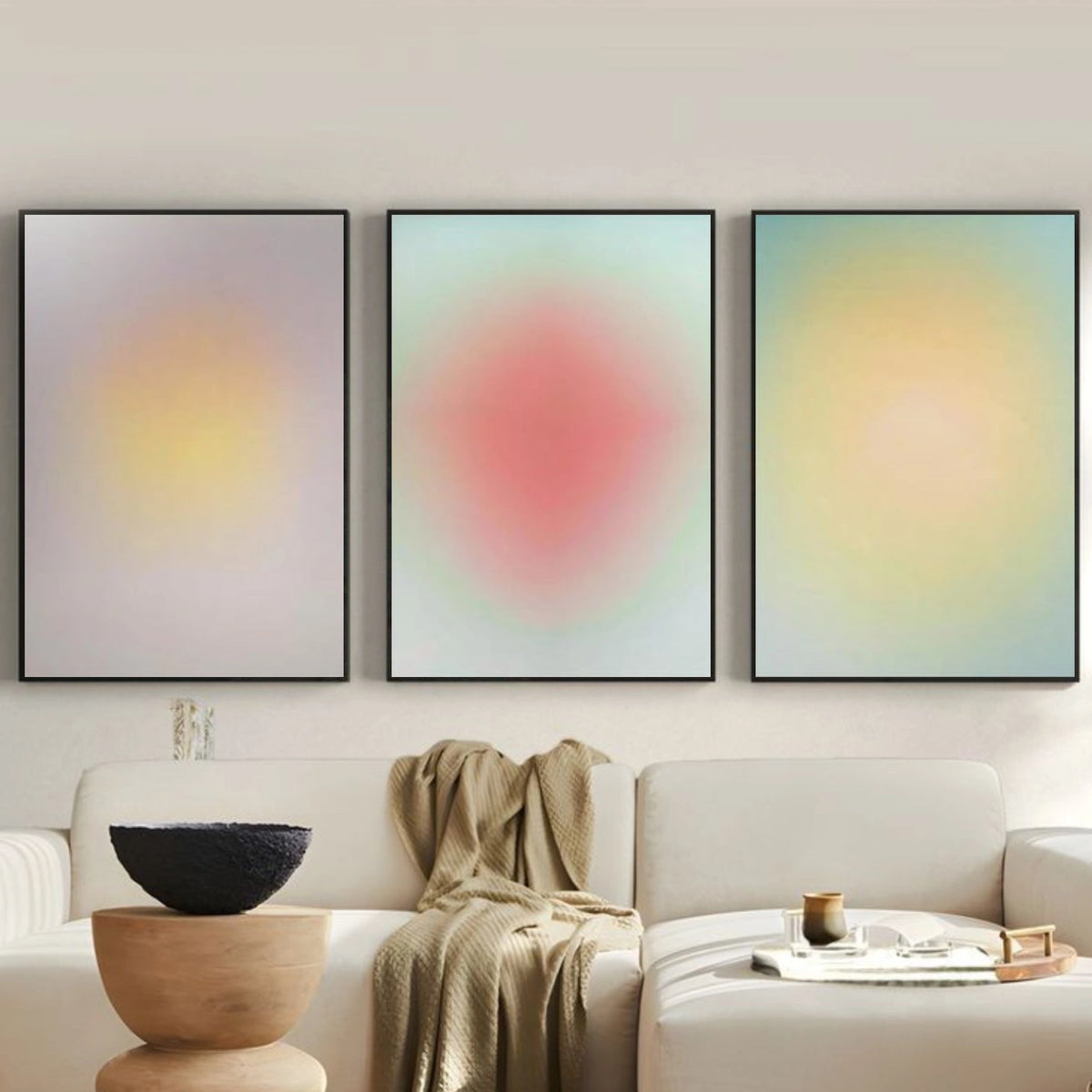 Green and Yellow Minimalist Wall Art Set of 3 #MW010