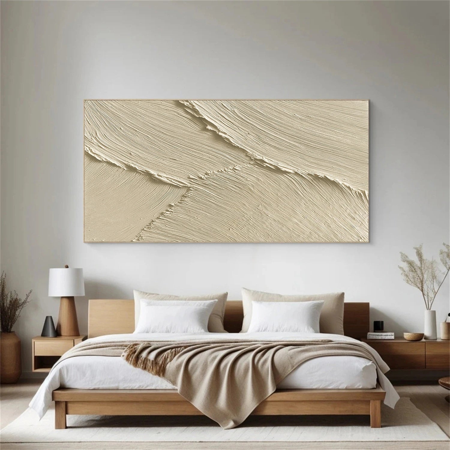 Beige Minimalist Textured Wall Art #MW028
