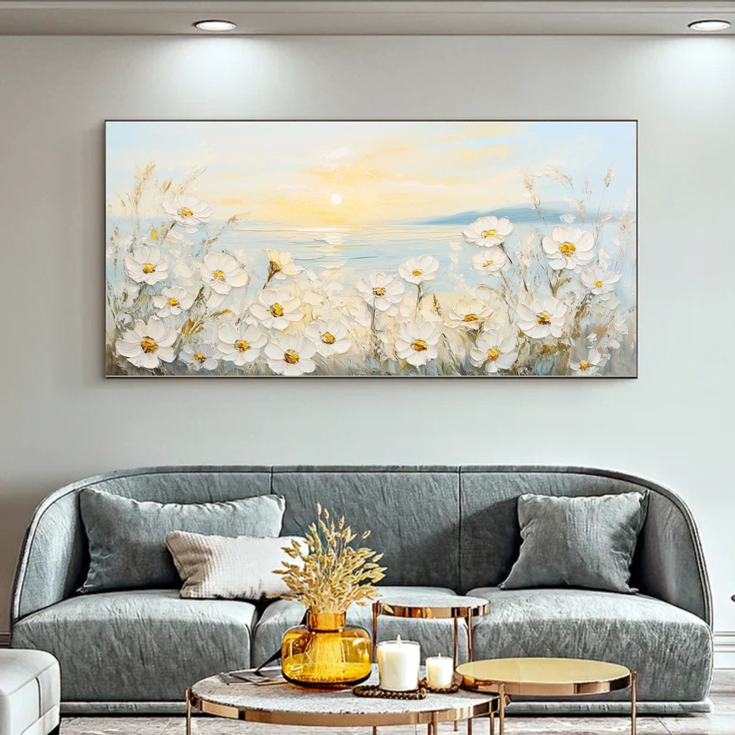 Abstract Flower And Tree Textured Wall Art #FT022