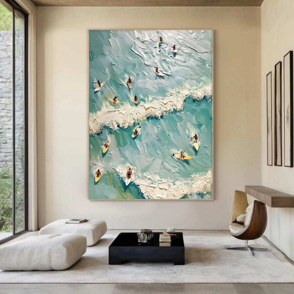 Surfing Sports Textured Wall Art #SC012