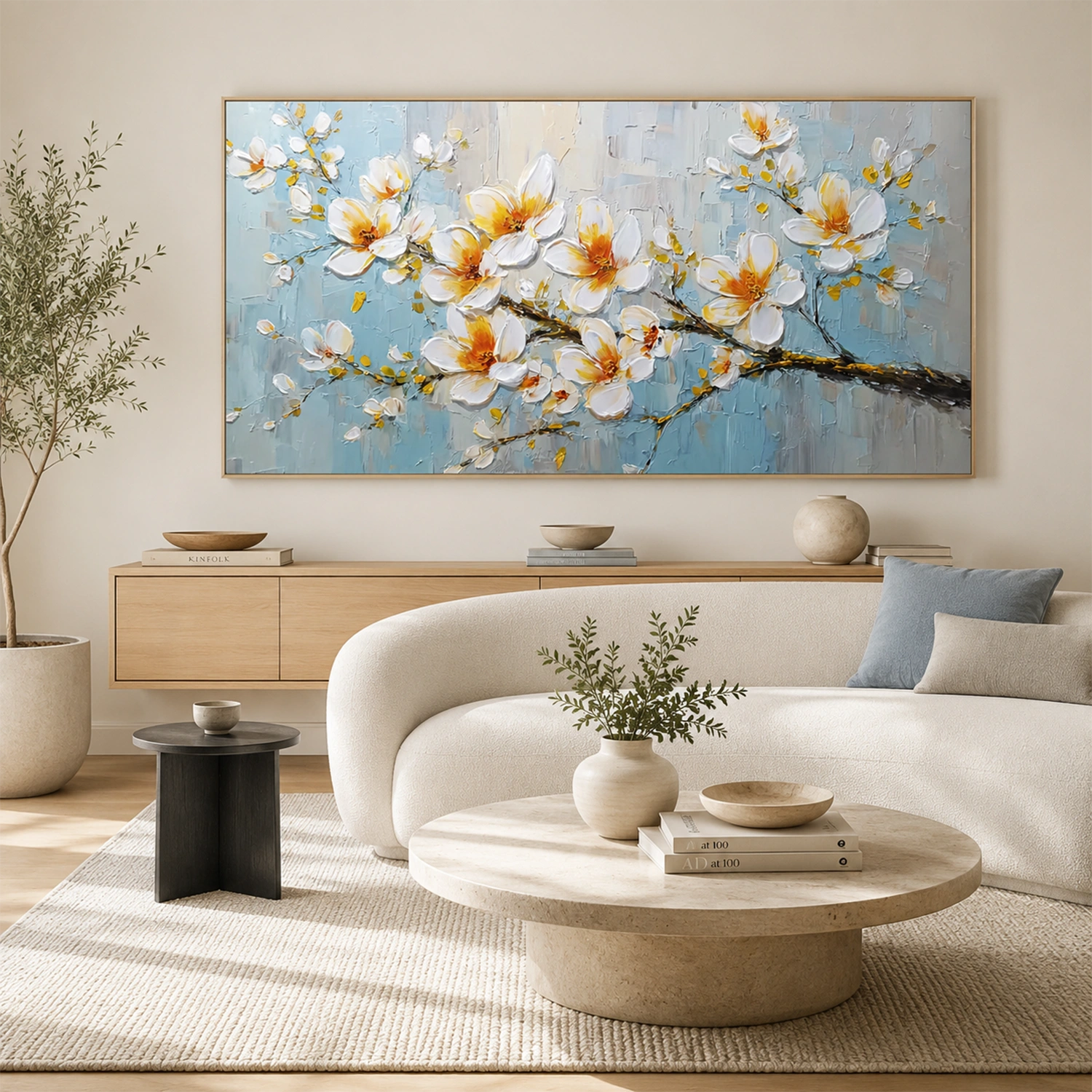 Abstract Flower And Tree Textured Wall Art #FT050