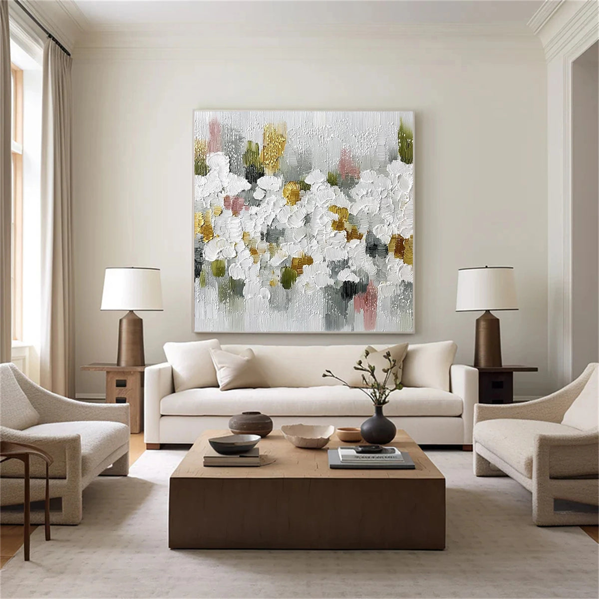 Abstract Flower And Tree Textured Wall Art #FT038