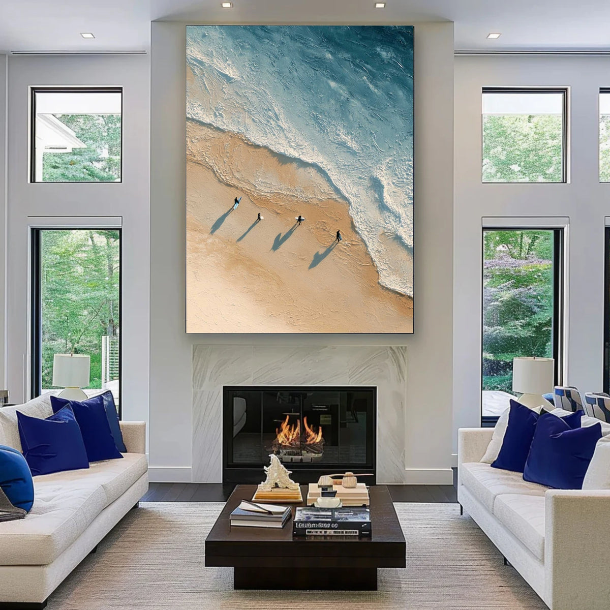 Abstract Ocean And Sky Wall Art #OS041