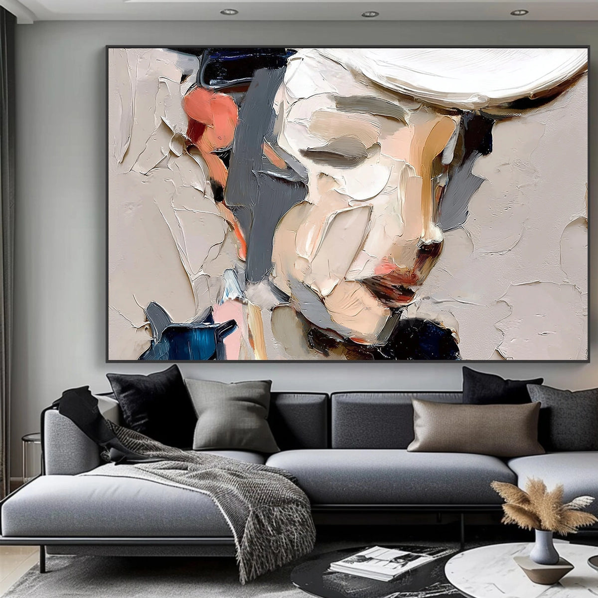 Abstract Portrait Textured Wall Art #LA023