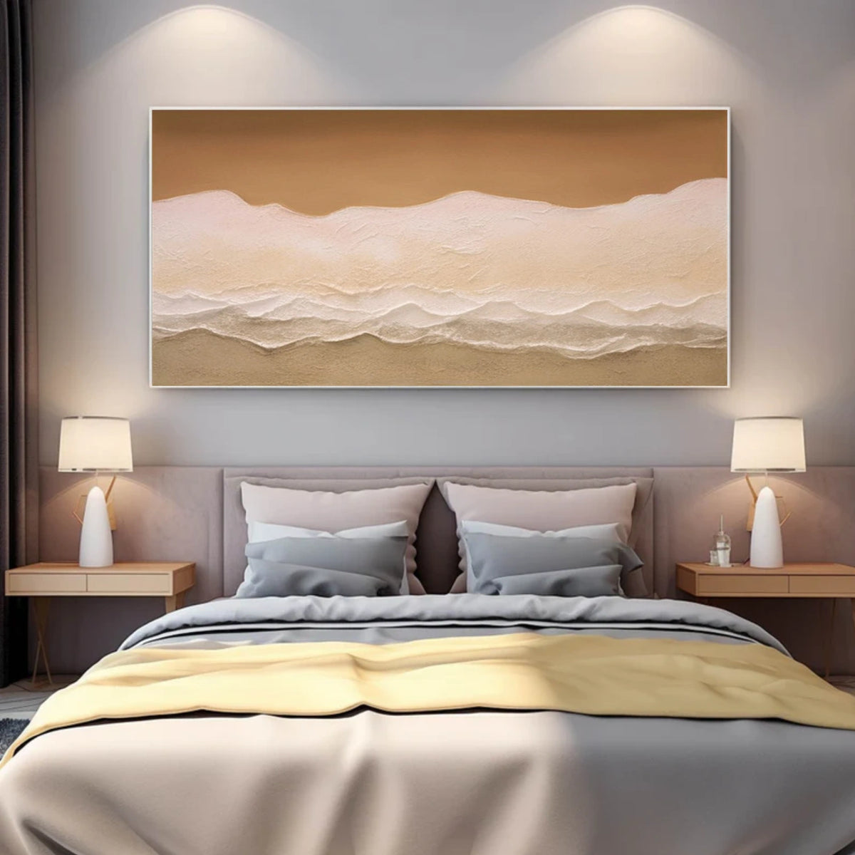 Abstract Ocean And Sky Textured Wall Art #OS054