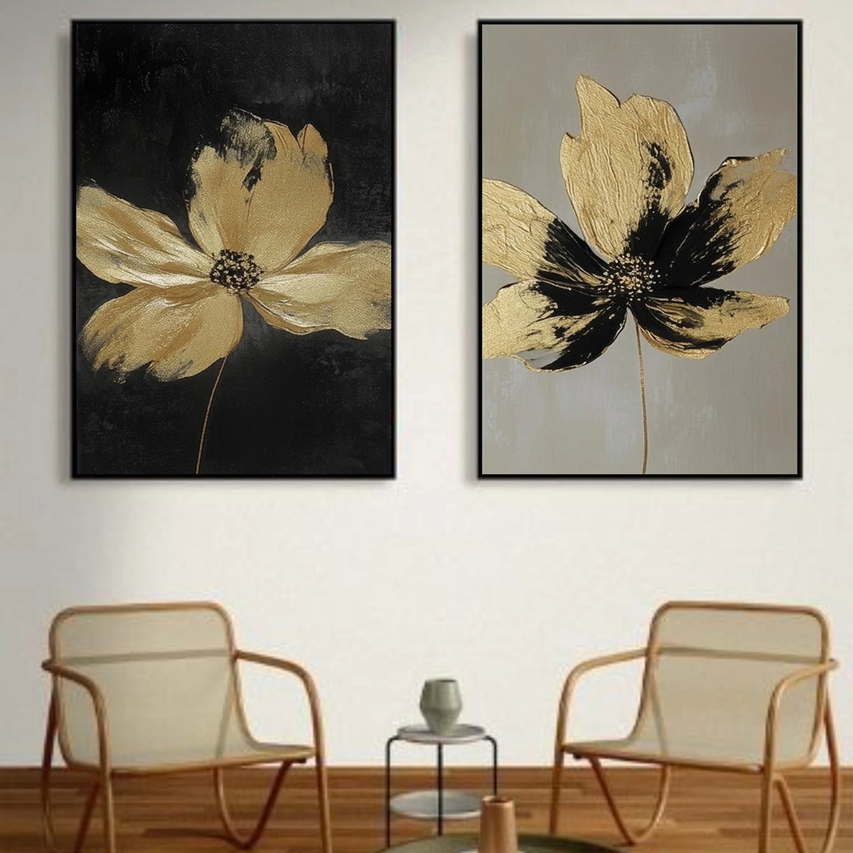 Abstract Flower And Tree Wall Art Set of 2 #FT047