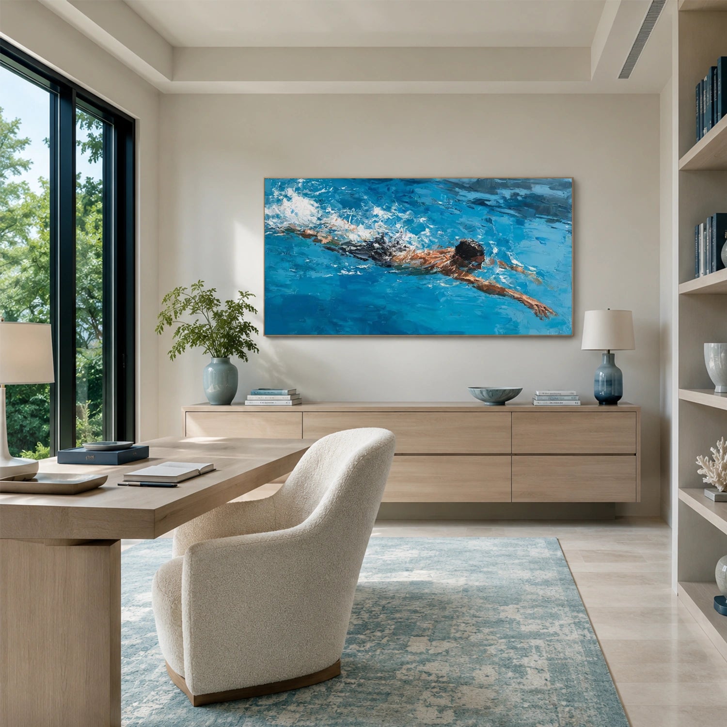 Swimming Sports Textured Wall Art #SC035