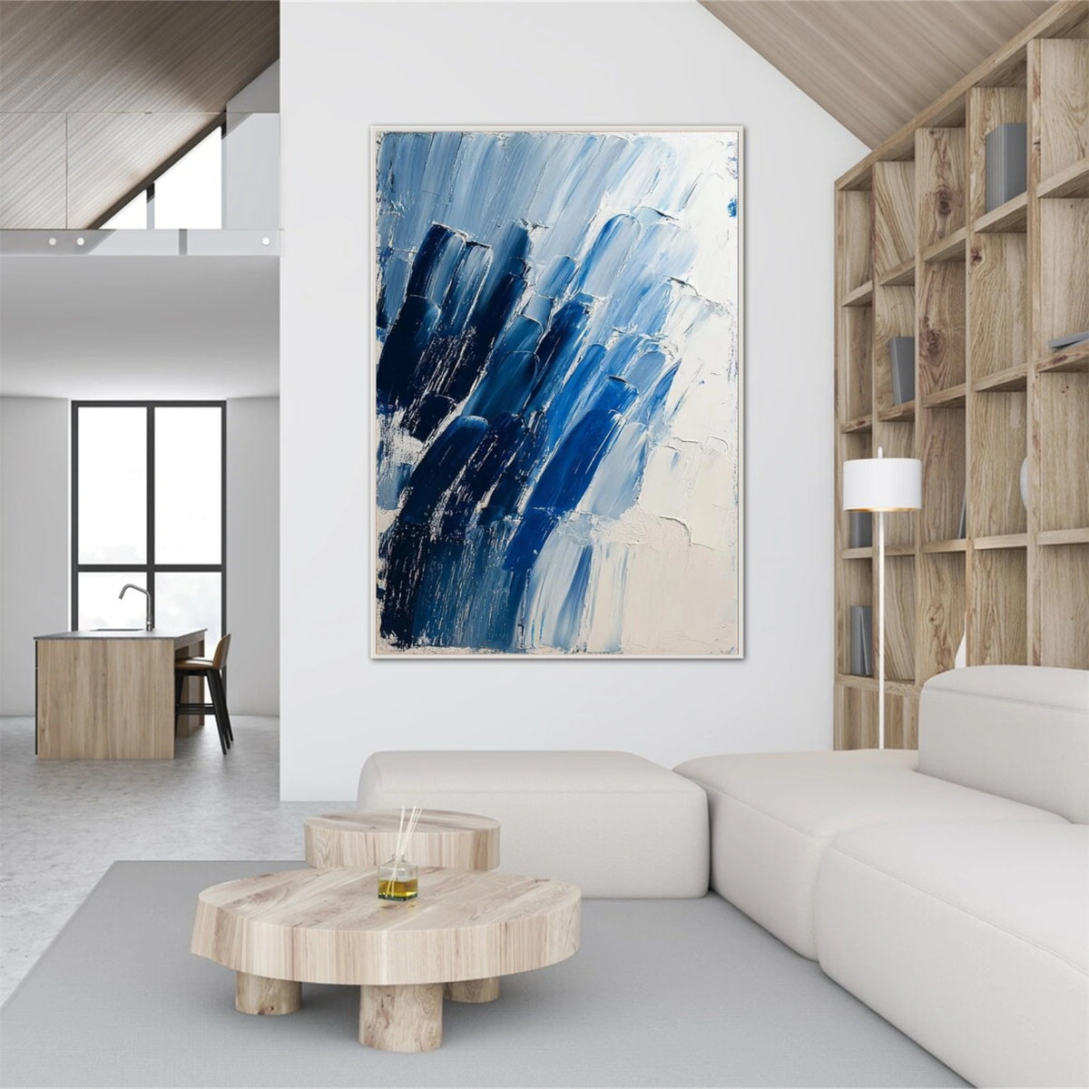 Blue Abstract Textured Wall Art #AW037