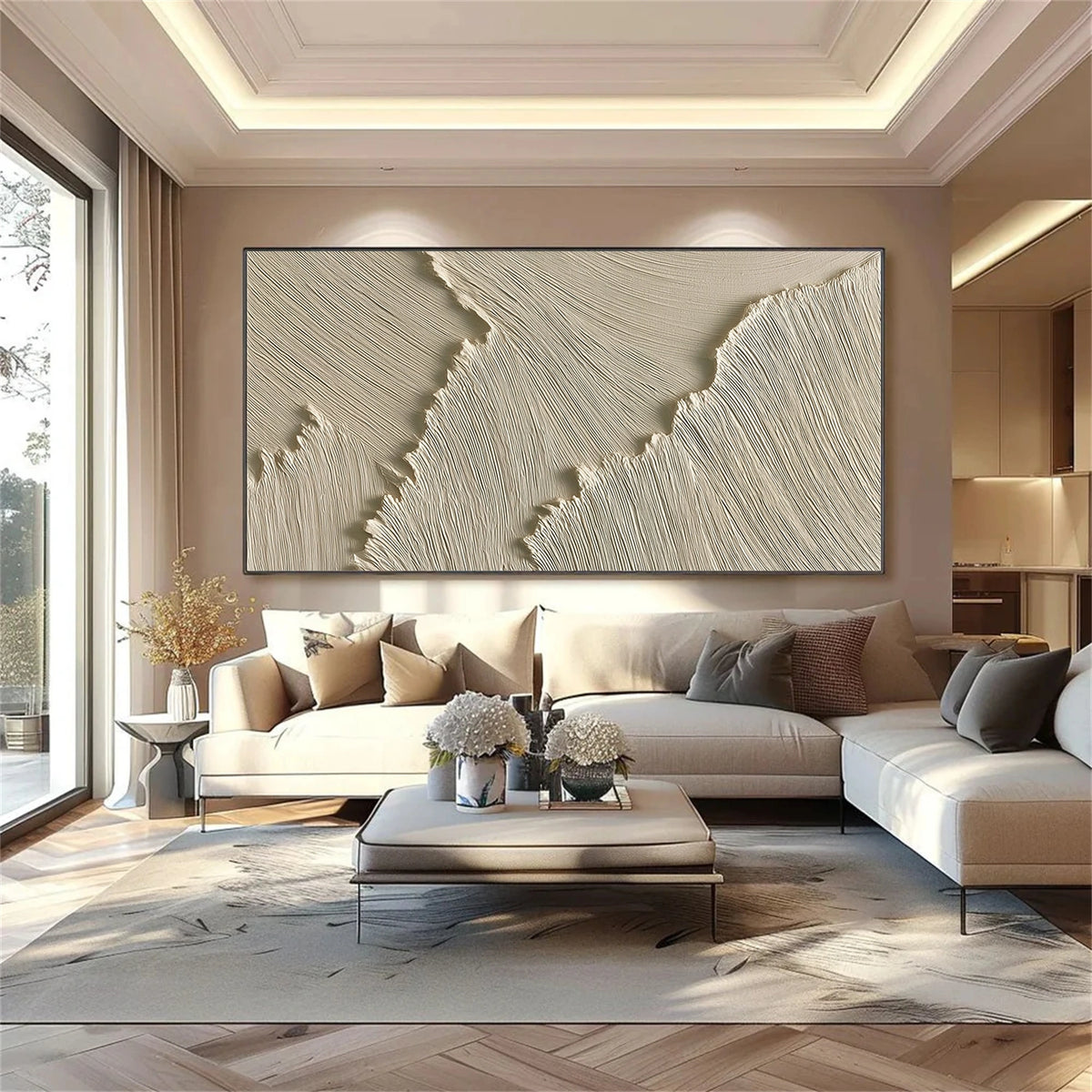 Beige Minimalist Textured Wall Art #MW029