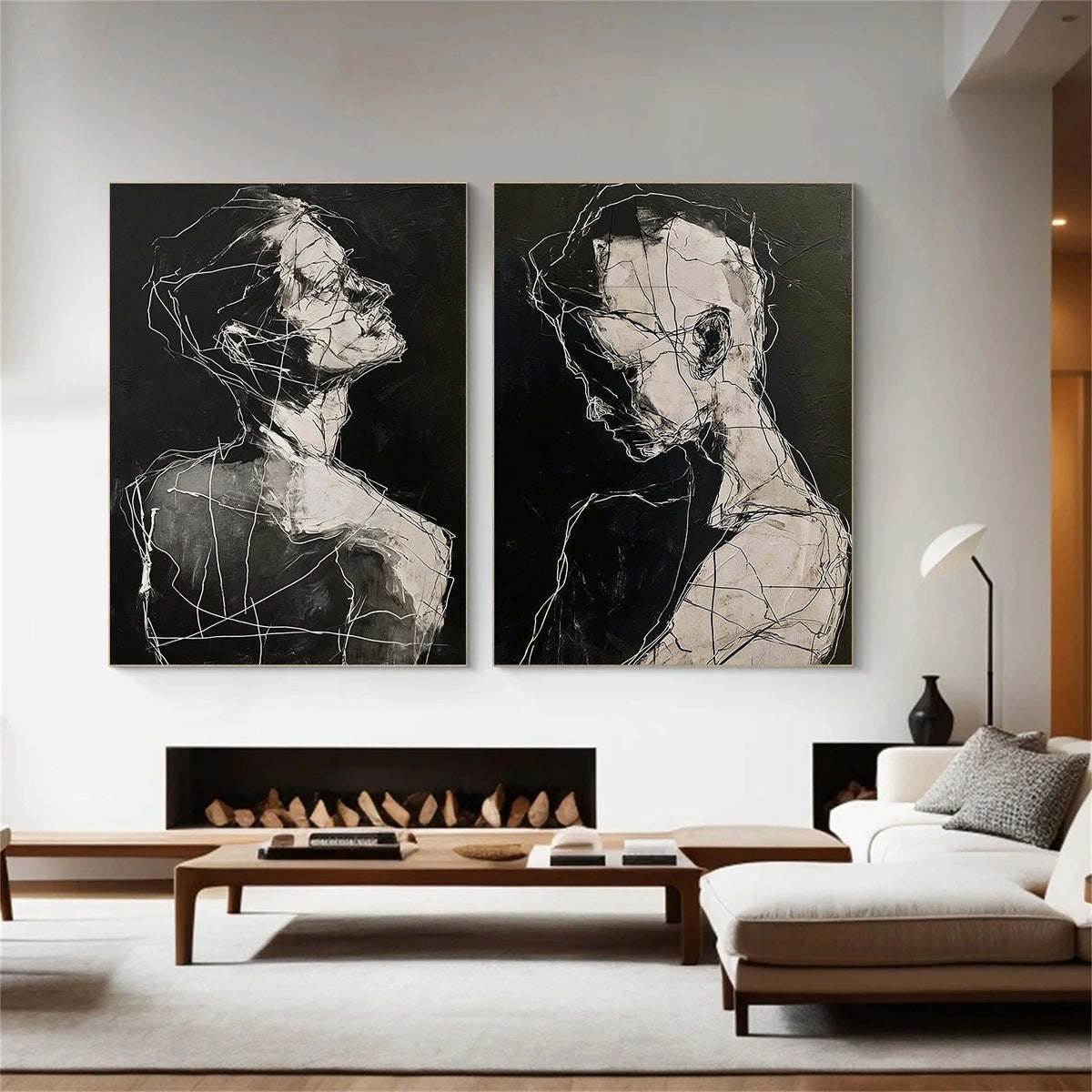 Abstract Portrait Wall Art Set of 2 #LA016