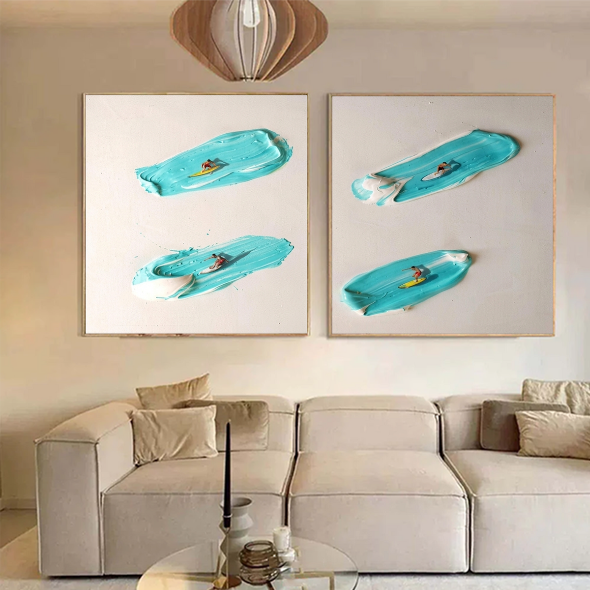 Surfing Sports Textured Wall Art Set of 2 #SC051