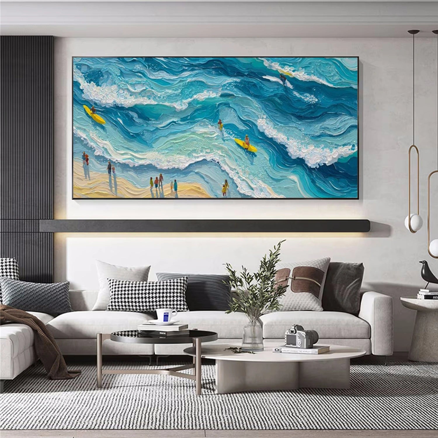 Surfing Sports Textured Wall Art #SC049