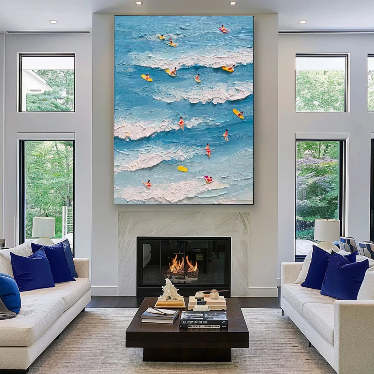 Surfing Sports Textured Wall Art #SC013
