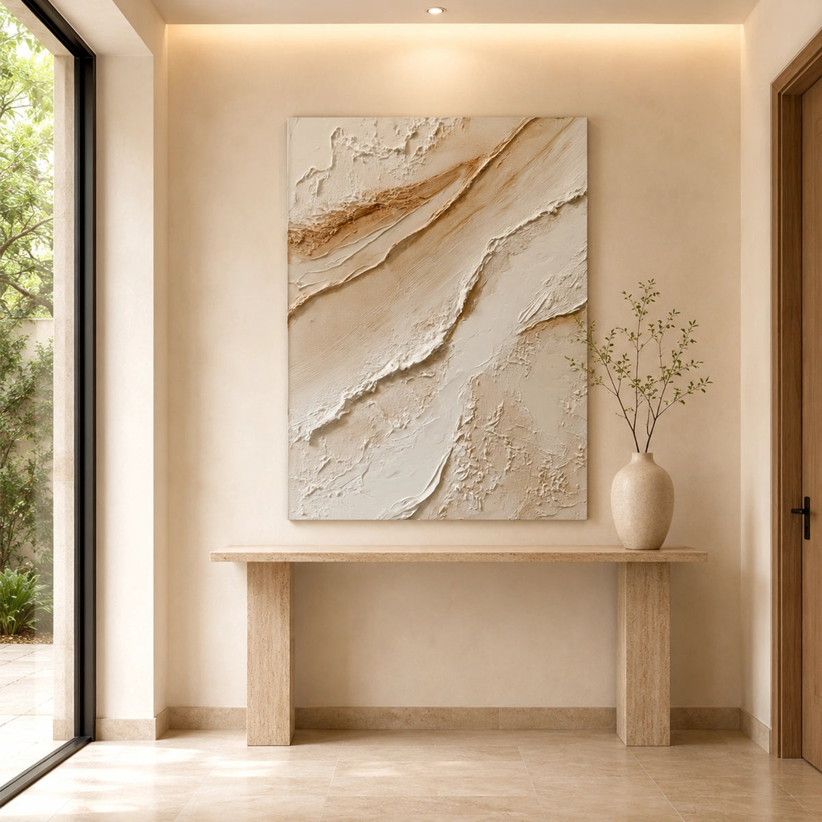 Brown Minimalist Textured Wall Art #MW038