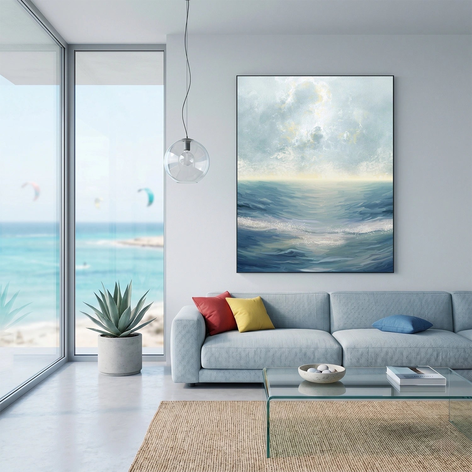 Abstract Ocean And Sky Wall Art #OS125