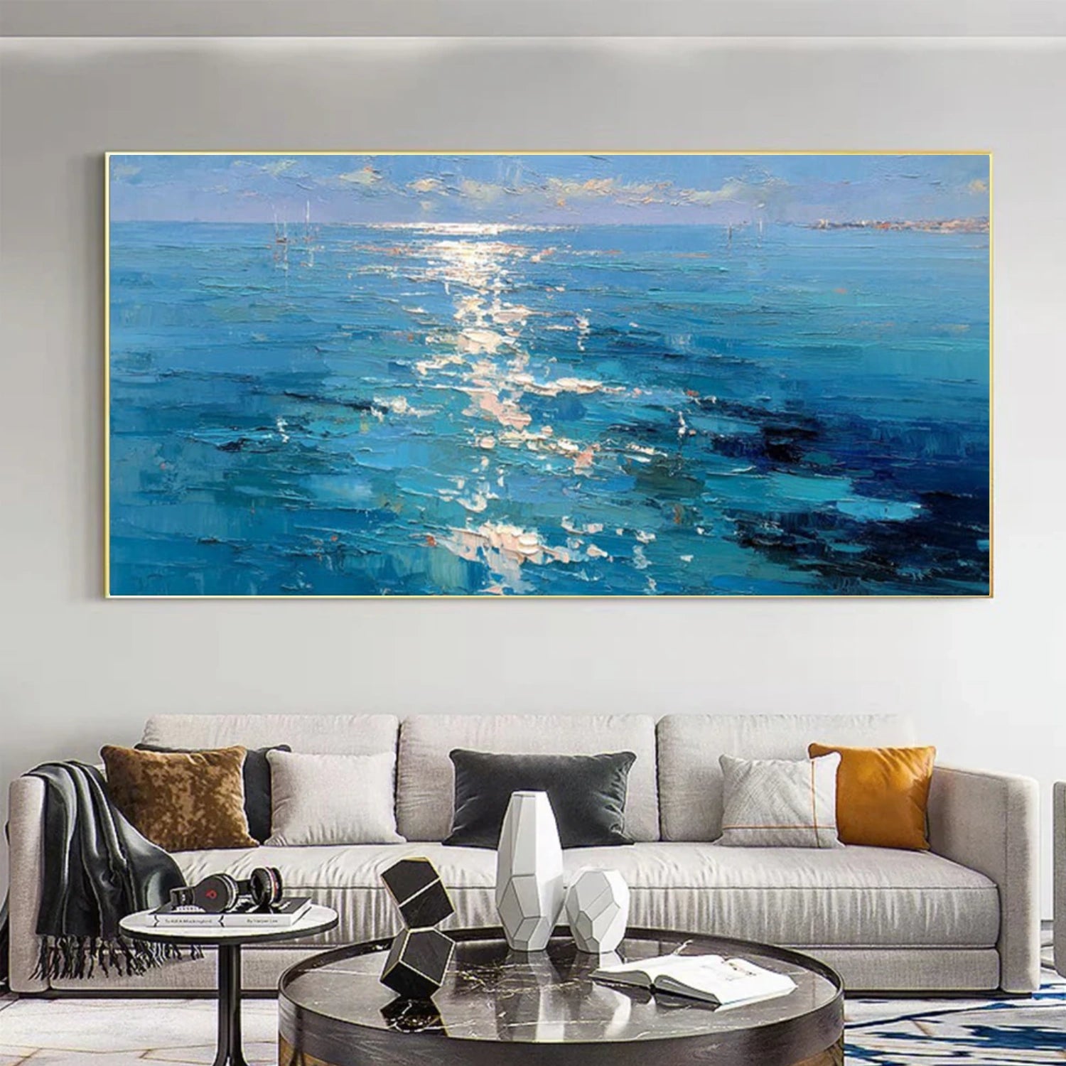 Abstract Ocean And Sky Wall Art #OS048
