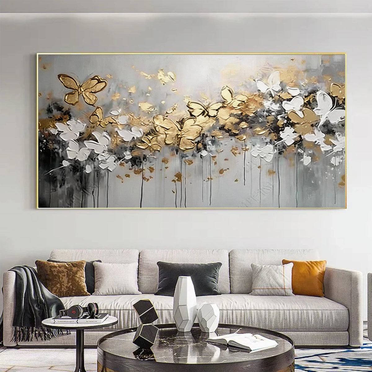 Abstract Flower And Tree Textured Wall Art #FT042