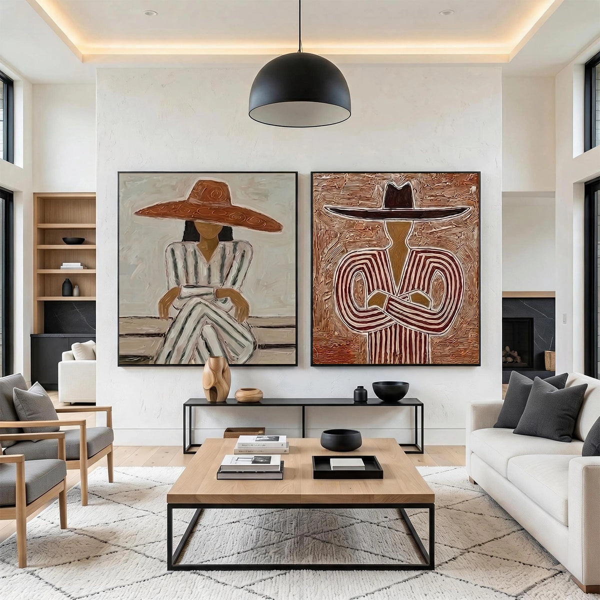 Western Cowboy Wall Art Square Set of 2 #AC104