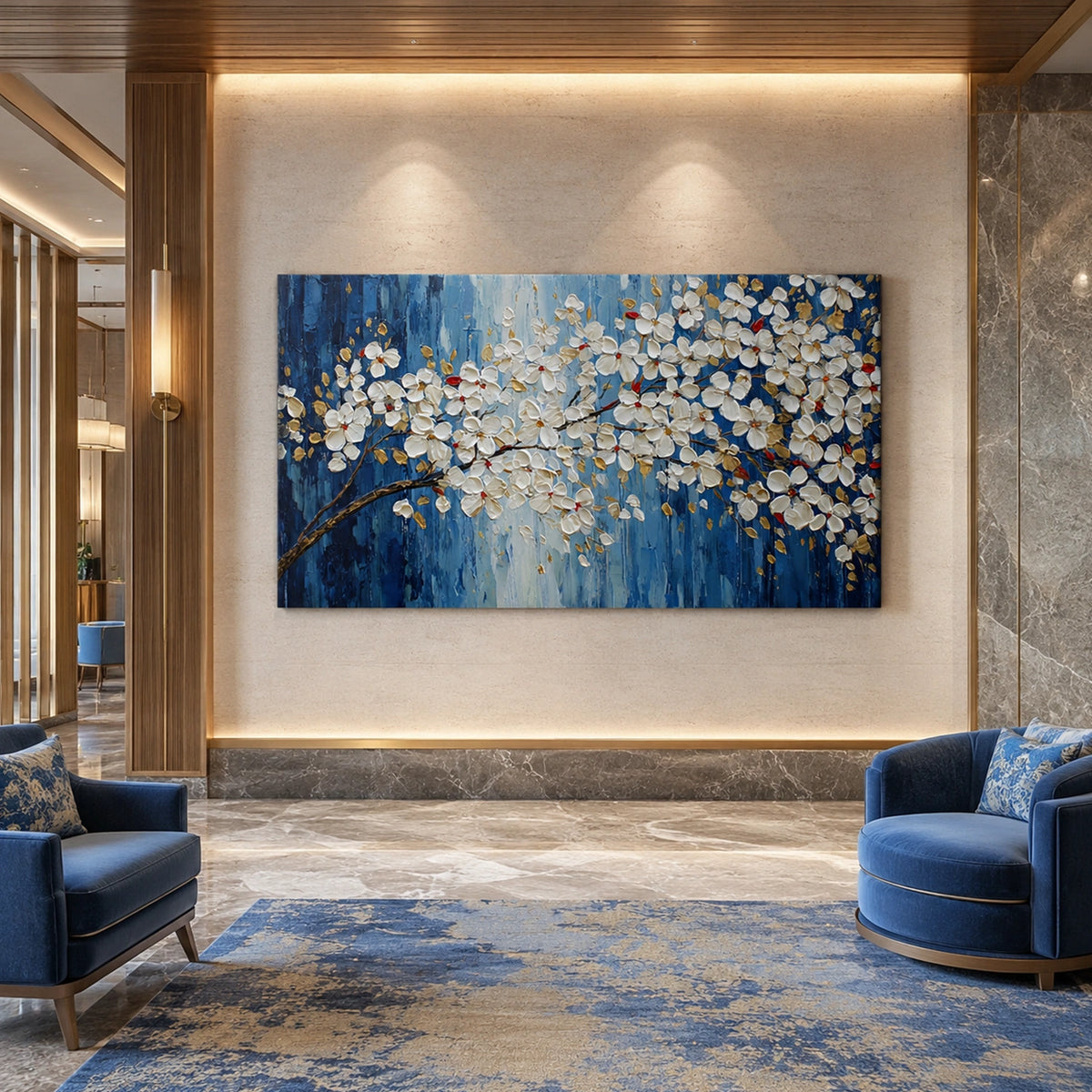 Abstract Flower And Tree Textured Wall Art #FT056