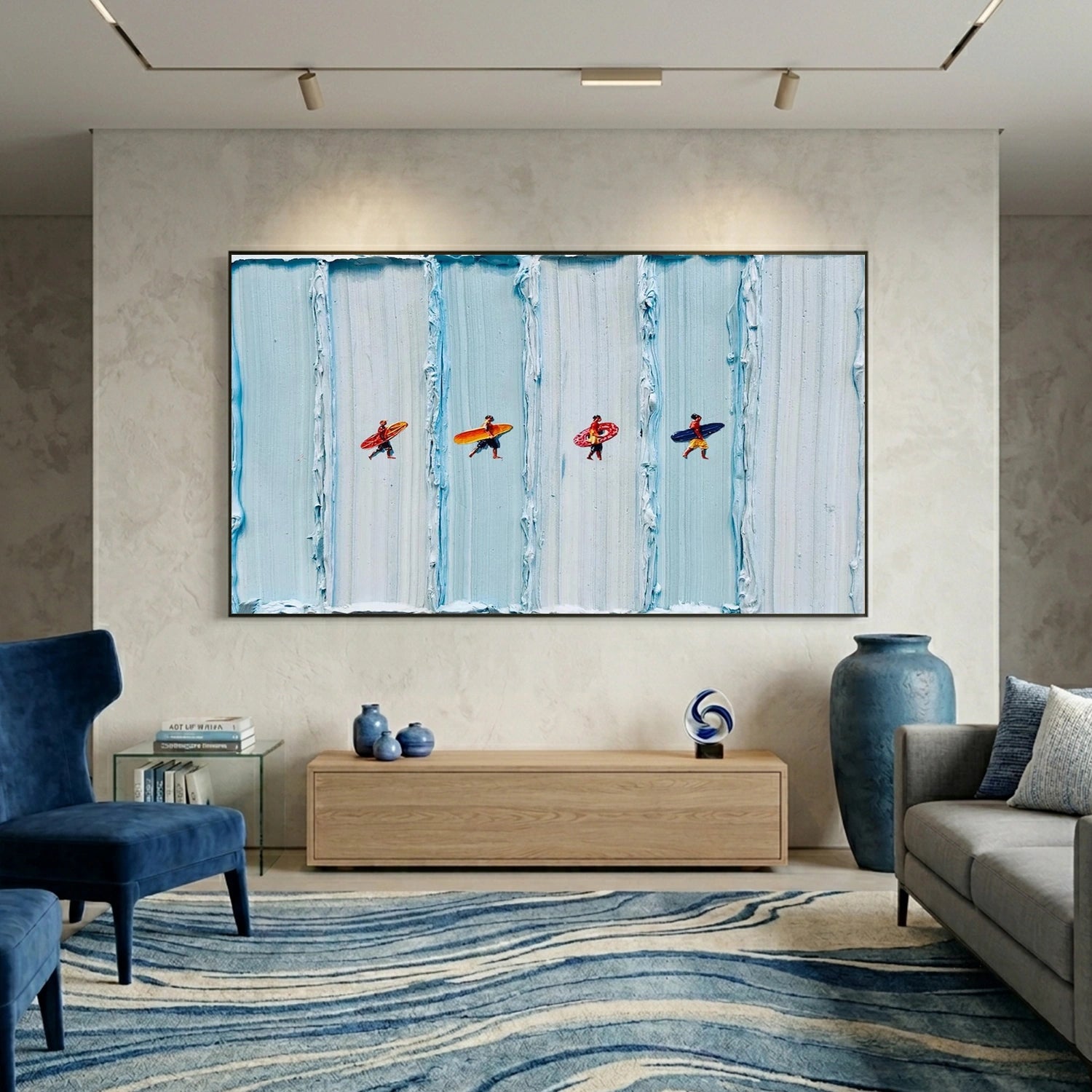 Surfing Sports Textured Wall Art #SC048