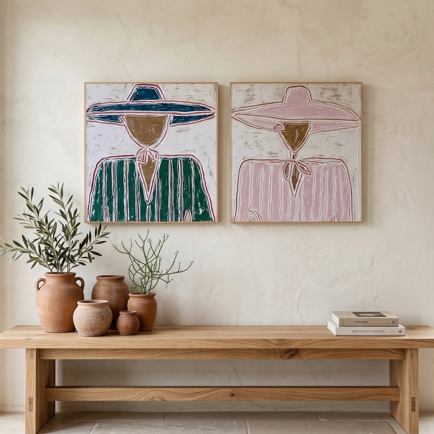 Western Cowboy Wall Art Square Set of 2 #AC063