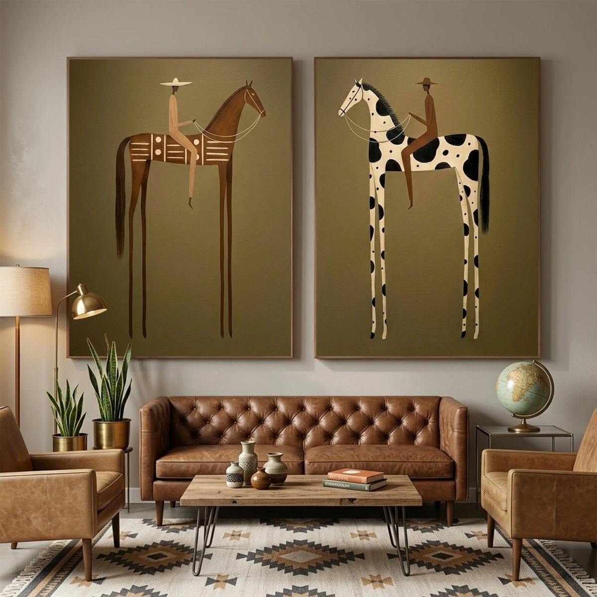 Western Cowboy Wall Art Set of 2 #AC101