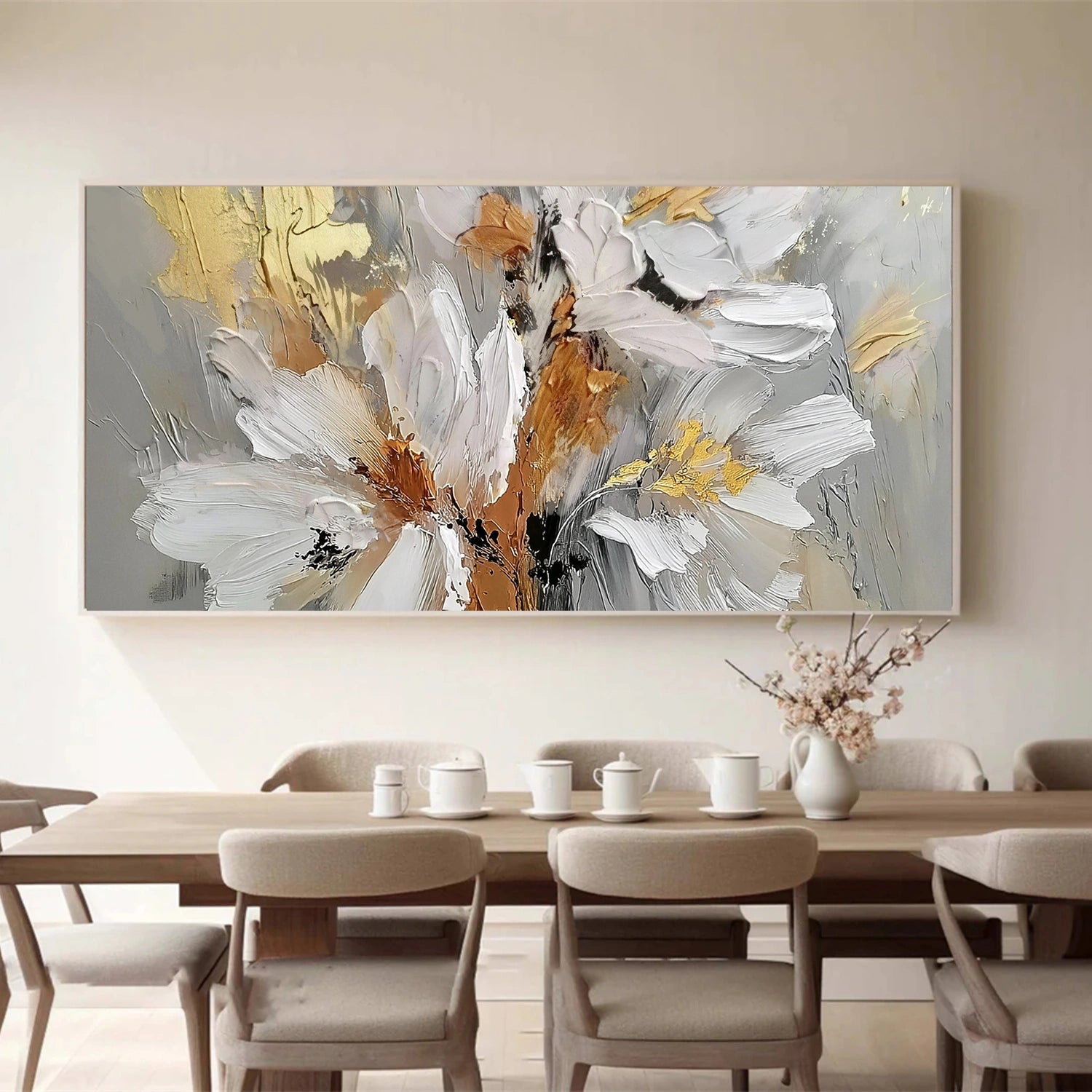Abstract Flower And Tree Textured Wall Art #FT010