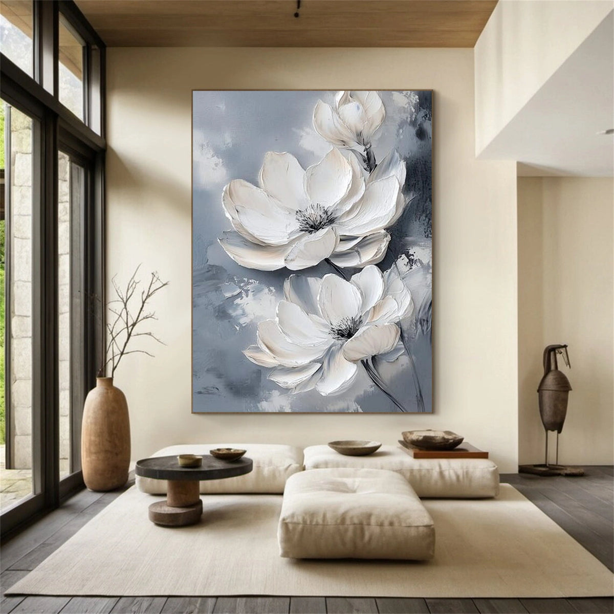 Abstract Flower And Tree Textured Wall Art #FT027