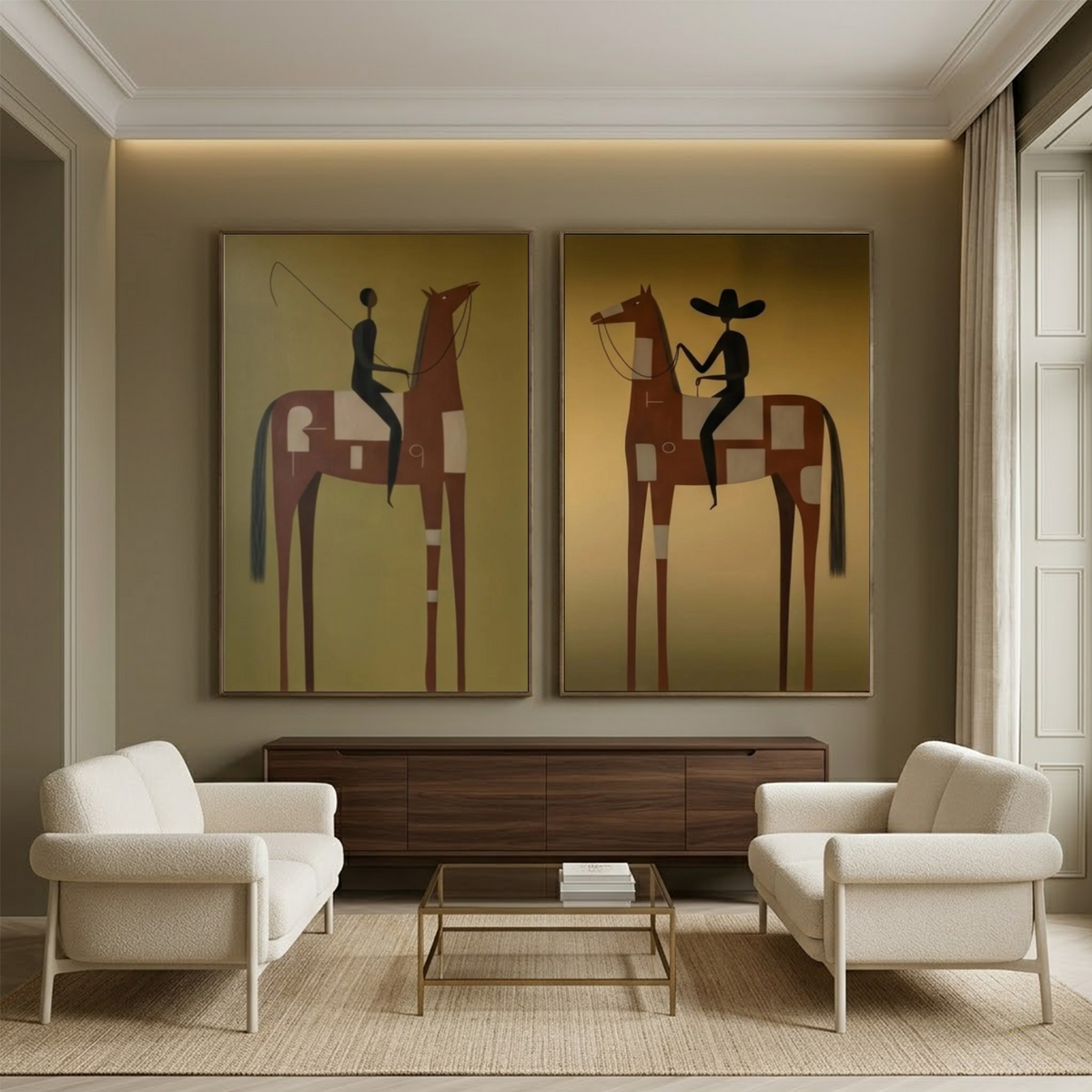 Western Cowboy Wall Art Set of 2 #AC 157