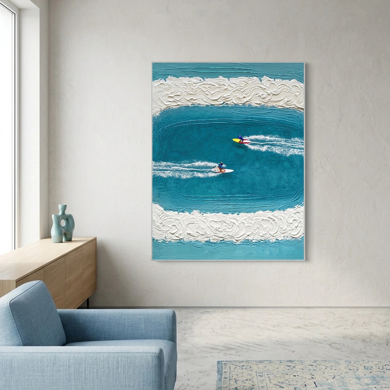 Surfing Sports Textured Wall Art #SC017