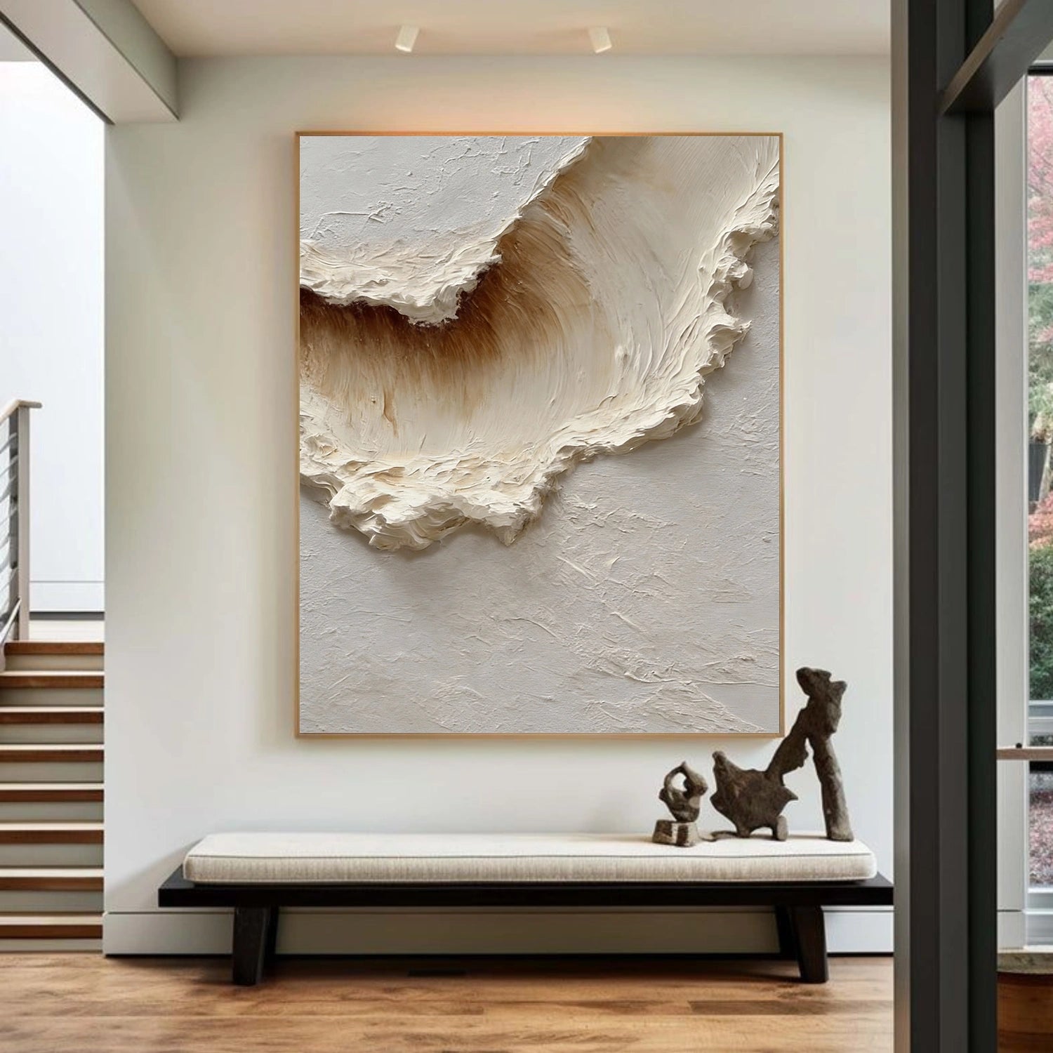 Minimalist Ocean And Sky Textured Wall Art #OS028