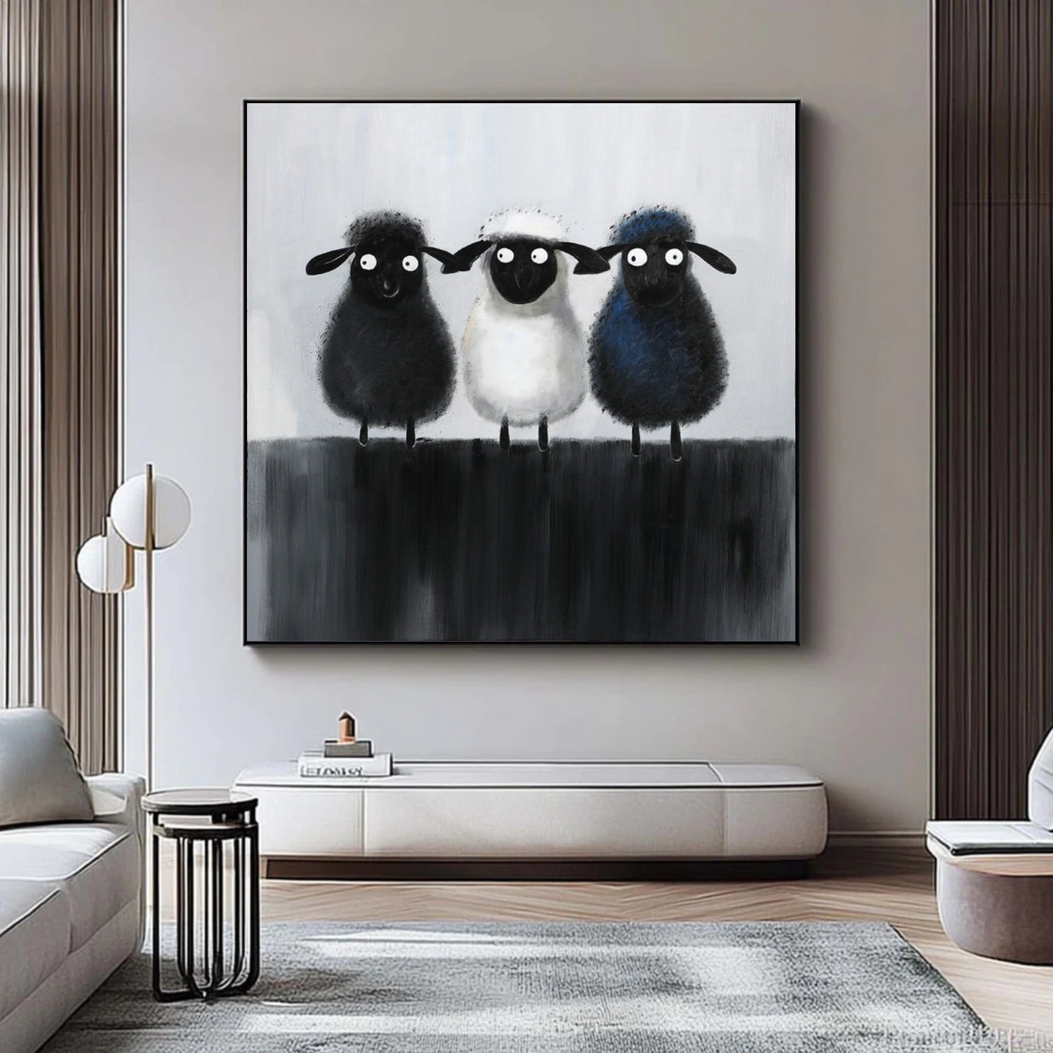 Abstract Animal Sheep Wall Art #AN008