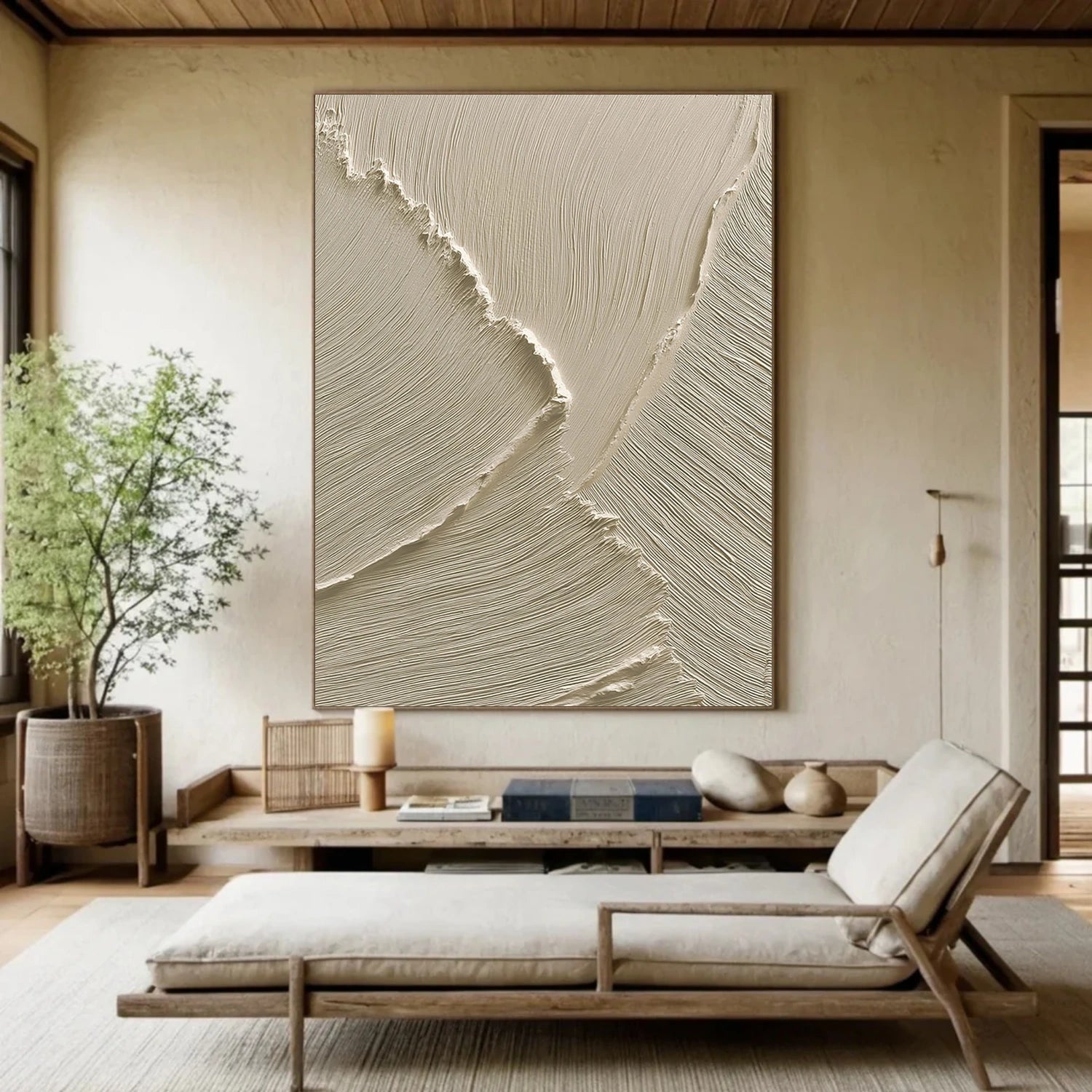 Beige Minimalist Textured Wall Art #MW031