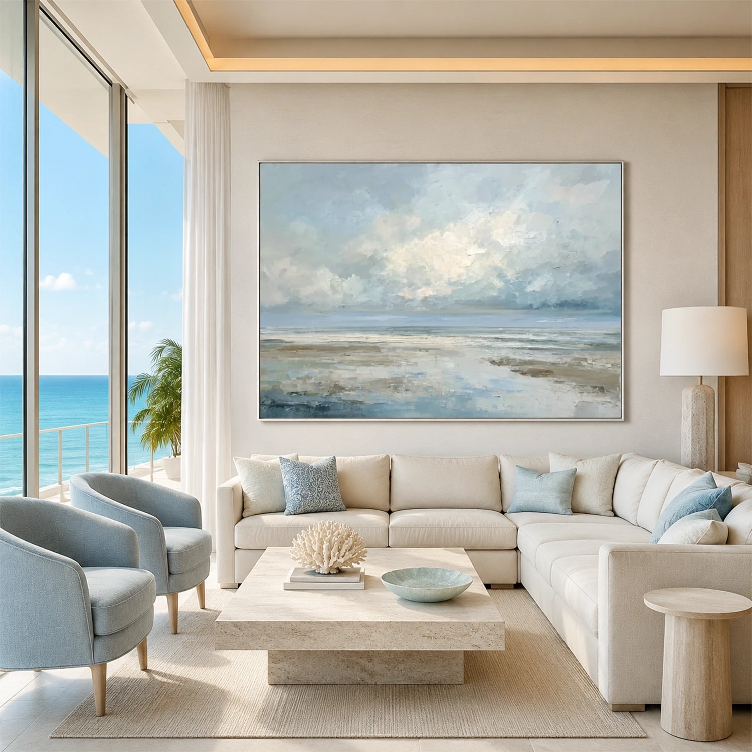 Abstract Ocean And Sky Wall Art #OS068