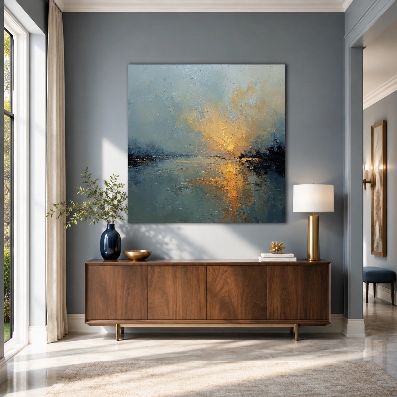 Abstract Ocean And Sky Wall Art #OS074