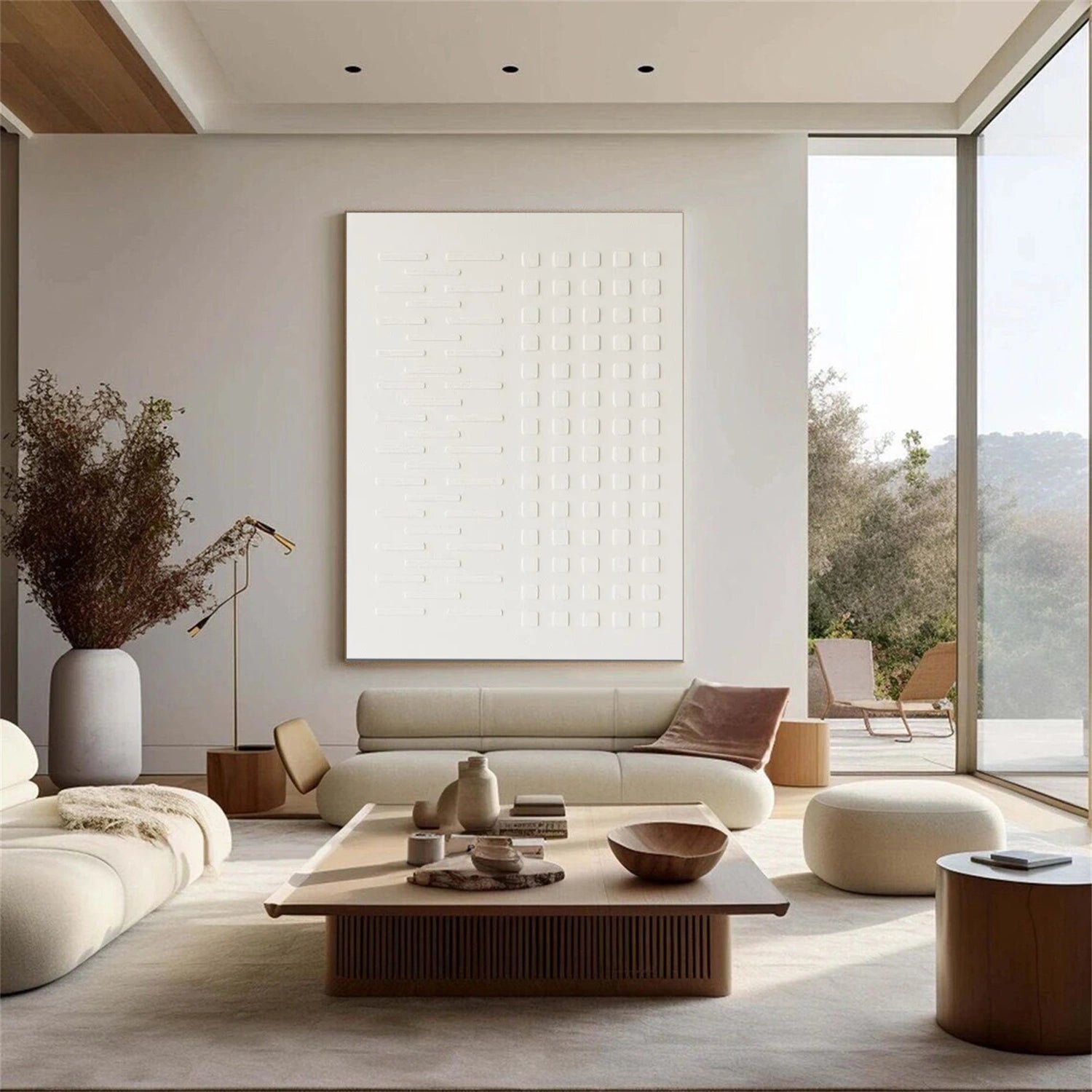 White Minimalist Textured Wall Art #MW023