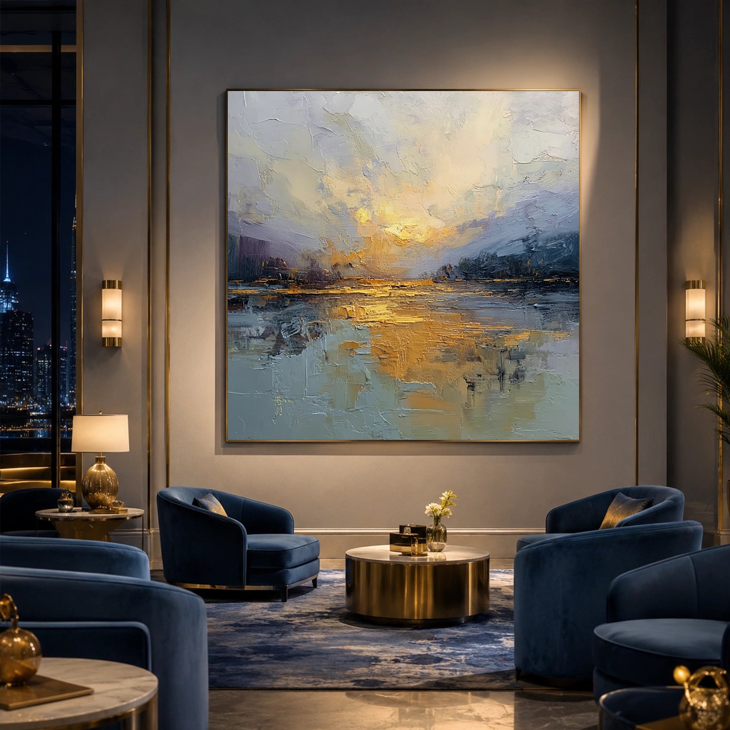 Abstract Ocean And Sky Wall Art #OS082