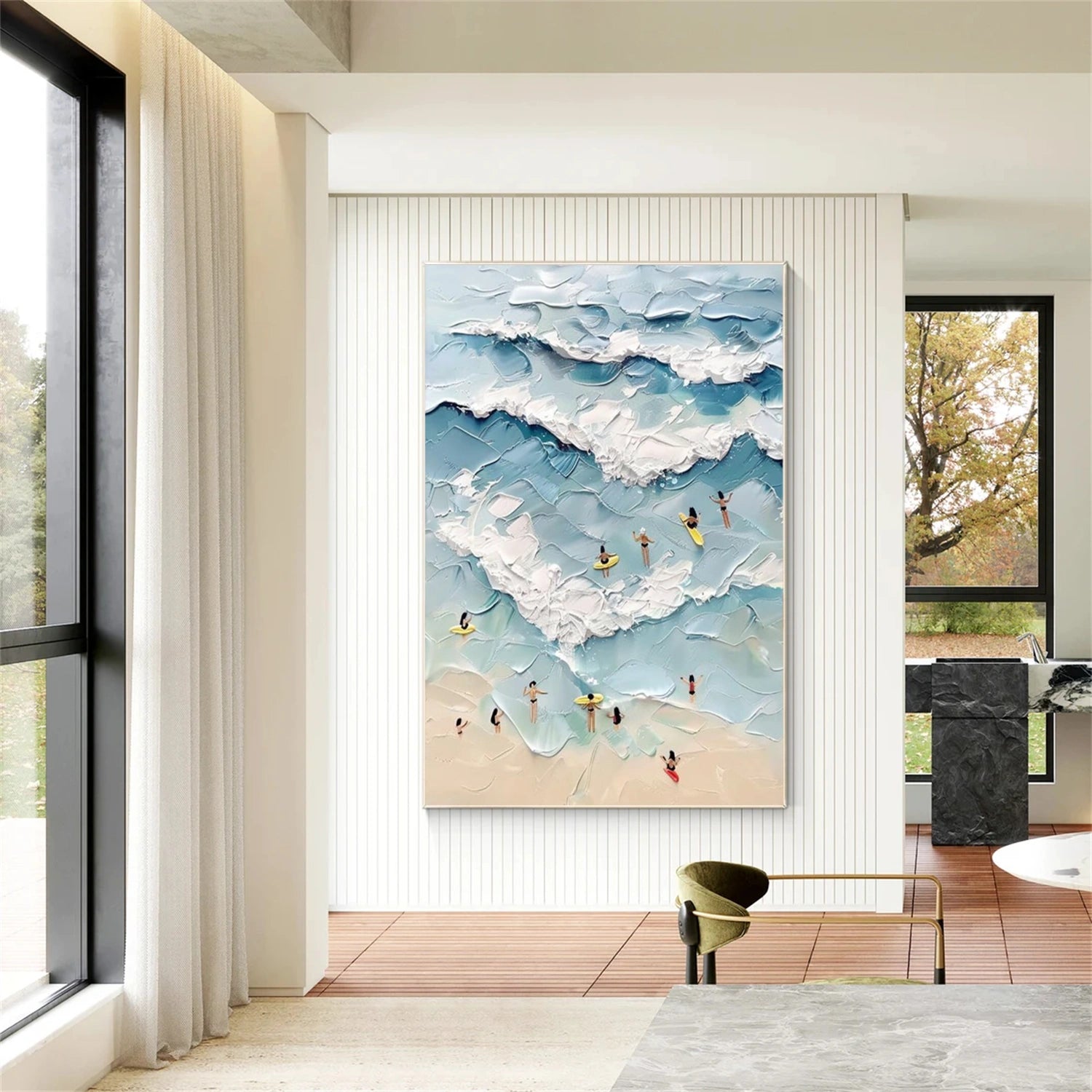 Surfing Sports Textured Wall Art #SC011