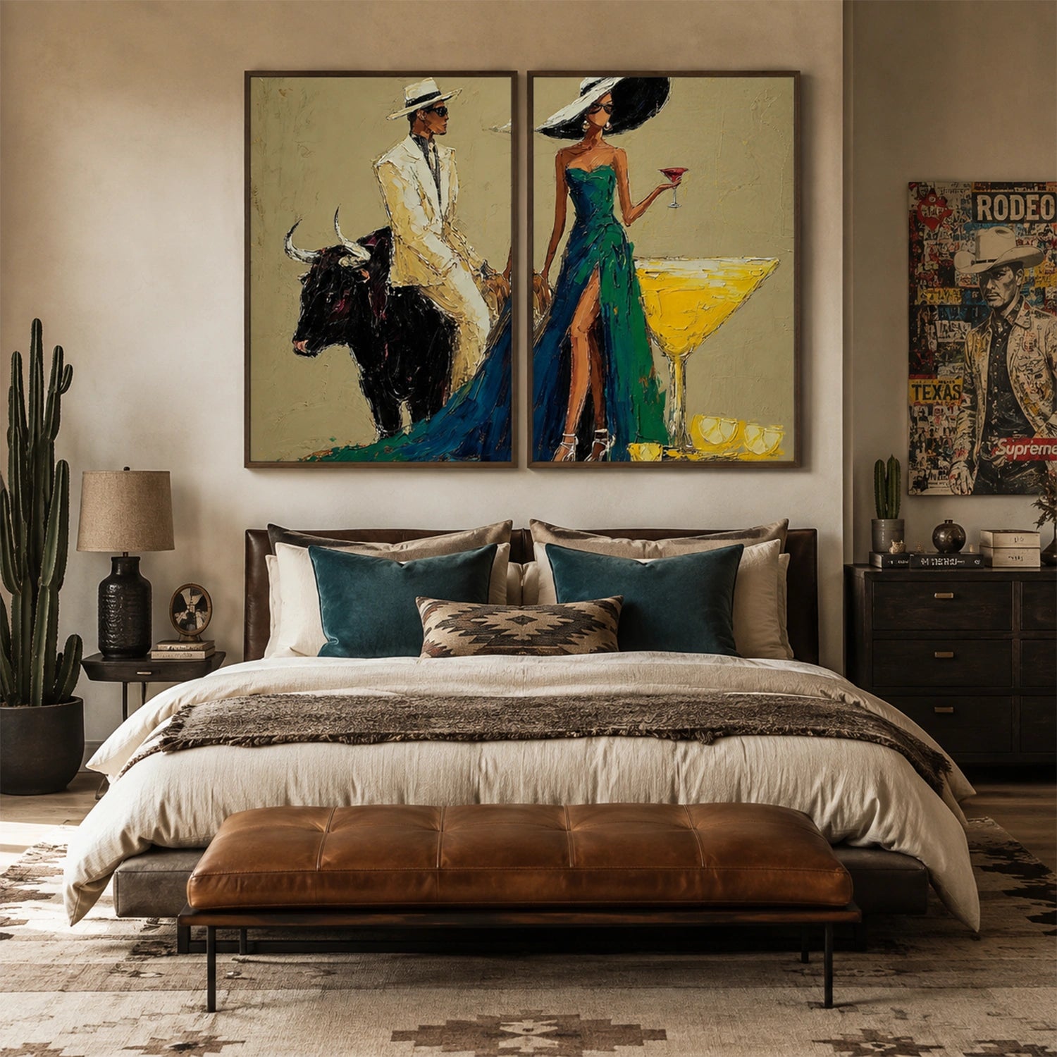 Western Cowboy Wall Art Set of 2 #AC044