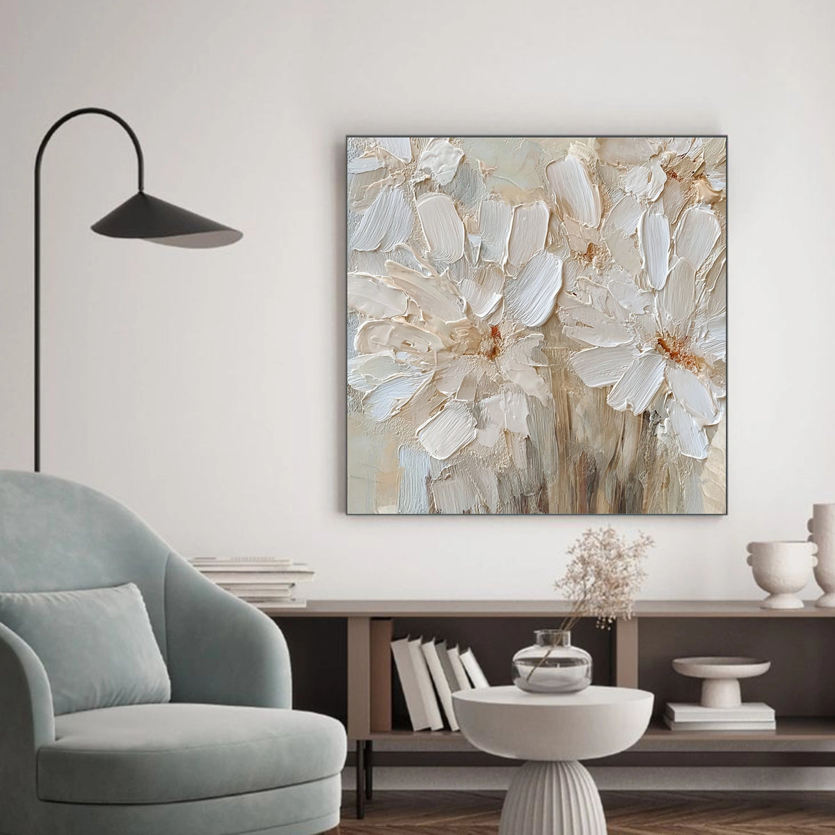 Abstract Flower And Tree Textured Wall Art #FT028