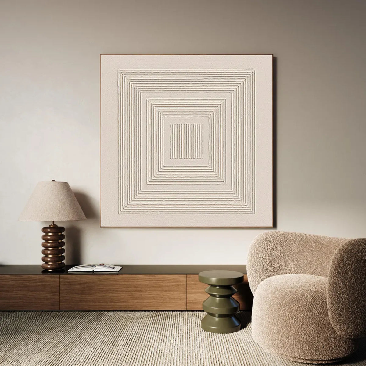 Beige Minimalist Textured Wall Art #MW018